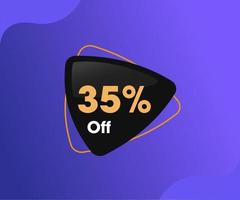 35 percent Off - Triangle Price Tag vector