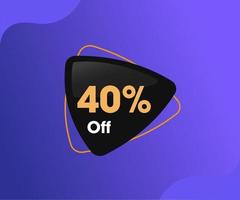 40 percent Off - Triangle Price Tag vector