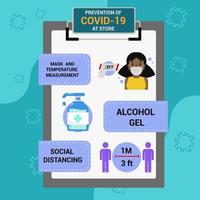 Prevention of Covid 19 at Store Illustration vector