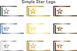 Simple star logo with three colour vector