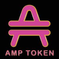 Amp coin crypto currency logo pink colour vector