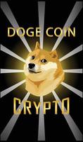 banner de moneda criptográfica de moneda doge con degradado vector