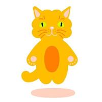 Hand drawn vector red cat illustration.