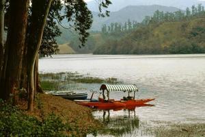 Red Boat at Lake photo