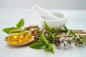 Alternative medicine herbal organic capsule photo