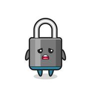 disappointed expression of the padlock cartoon vector