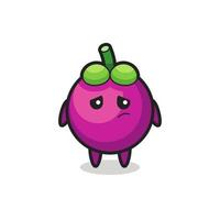 the lazy gesture of mangosteen cartoon character vector