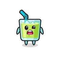 the shocked face of the cute melon juice mascot vector