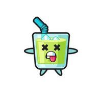 character of the cute melon juice with dead pose vector