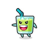 melon juice cartoon with very excited pose vector