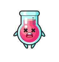 the dead laboratory beaker mascot character vector