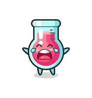 the illustration of crying laboratory beaker cute baby vector