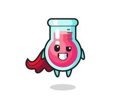 the cute laboratory beaker character as a flying superhero vector