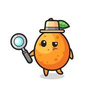 kumquat detective character is analyzing a case vector