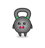 Ilustración de kettleball con expresión de disculpa, diciendo que lo siento vector