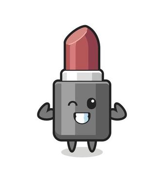 the muscular lipstick character is posing showing his muscles