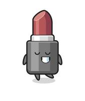 lipstick cartoon illustration with a shy expression vector