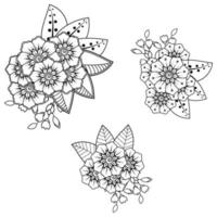 mehndi flower decorative ornament in ethnic oriental style vector