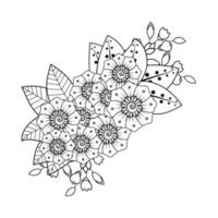 mehndi flower decorative ornament in ethnic oriental style vector