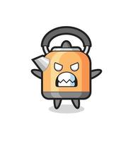 wrathful expression of the kettle mascot character vector