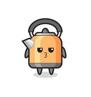 the bored expression of cute kettle characters vector