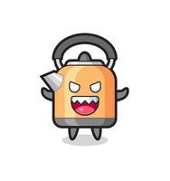 illustration of evil kettle mascot character vector