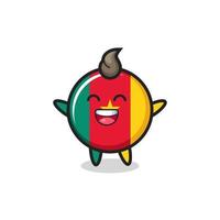 happy baby cameroon flag badge cartoon character vector