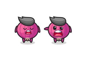 illustration of the argument between two cute onion characters vector