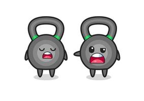 Ilustración de la discusión entre dos lindos personajes de kettleball. vector