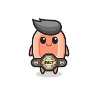 the MMA fighter soap mascot with a belt vector