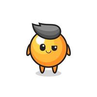 ping pong ball cartoon with an arrogant expression vector