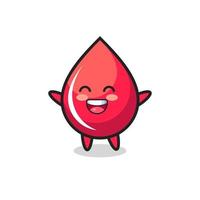 happy baby blood drop cartoon character vector
