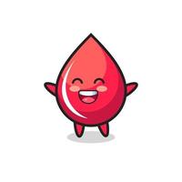 personaje de dibujos animados de gota de sangre de bebé feliz vector