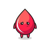 the lazy gesture of blood drop cartoon character vector