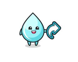 cute water drop hold social media share symbol vector