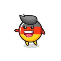 germany flag badge cartoon with very excited pose vector