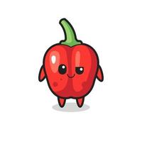 red bell pepper cartoon with an arrogant expression vector