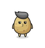 the bored expression of cute potato characters vector