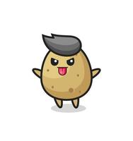 naughty potato character in mocking pose vector