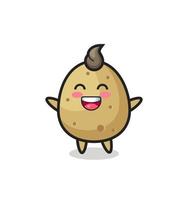 happy baby potato cartoon character vector