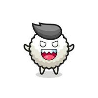 illustration of evil rice ball mascot character vector