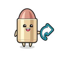 cute bullet hold social media share symbol vector