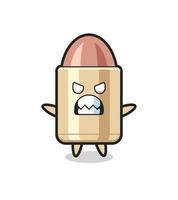 wrathful expression of the bullet mascot character vector