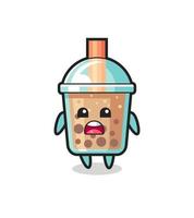 bubble tea illustration with apologizing expression, saying I am sorry vector