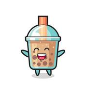 happy baby bubble tea cartoon character vector