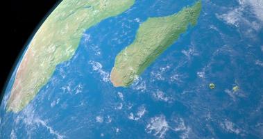 Isla de Madagascar en el planeta tierra, vista aérea desde el espacio exterior video