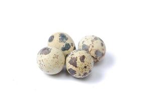 Quail eggs isolated on a white background photo
