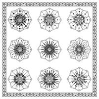 mehndi flower decorative ornament in ethnic oriental style vector