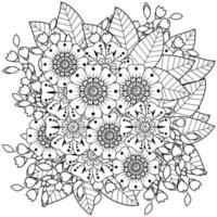 mehndi flower decorative ornament in ethnic oriental style vector