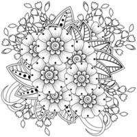 mehndi flower decorative ornament in ethnic oriental style vector